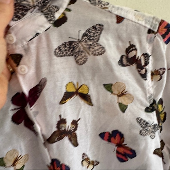 Equipment Femme Silk & Cotton Butterfly Button Down Shirt Small - Picture 4 of 10